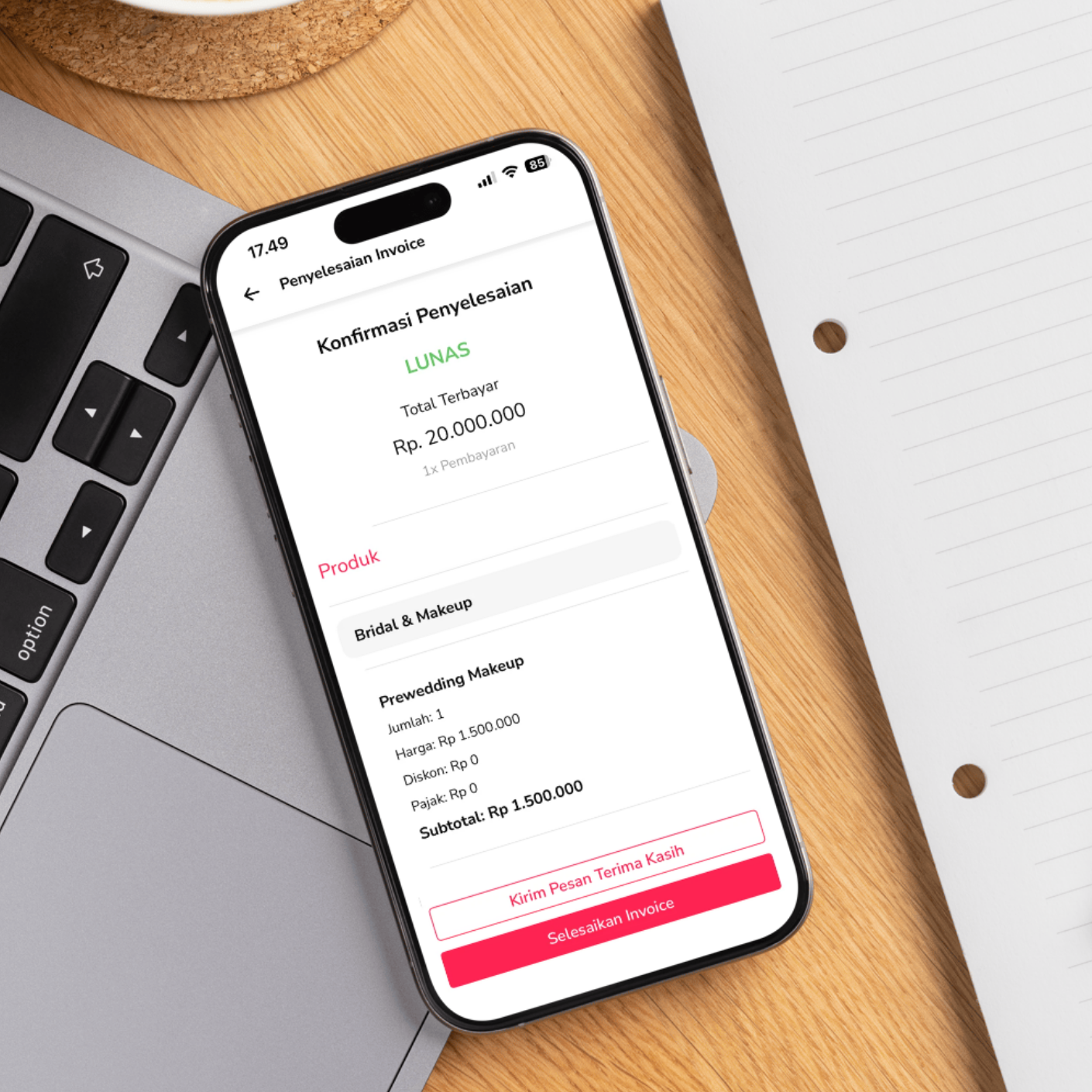 Modern invoice dashboard